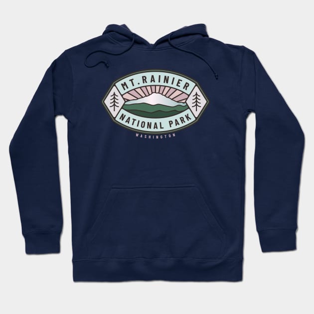 Mount Rainier National Park Logo Hoodie by Spatium Natura